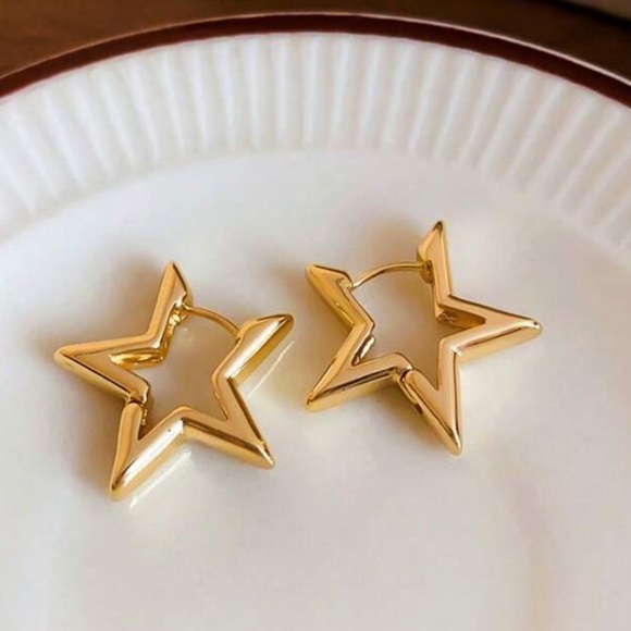 Chic Gold Star Earrings - Picture 1 of 1